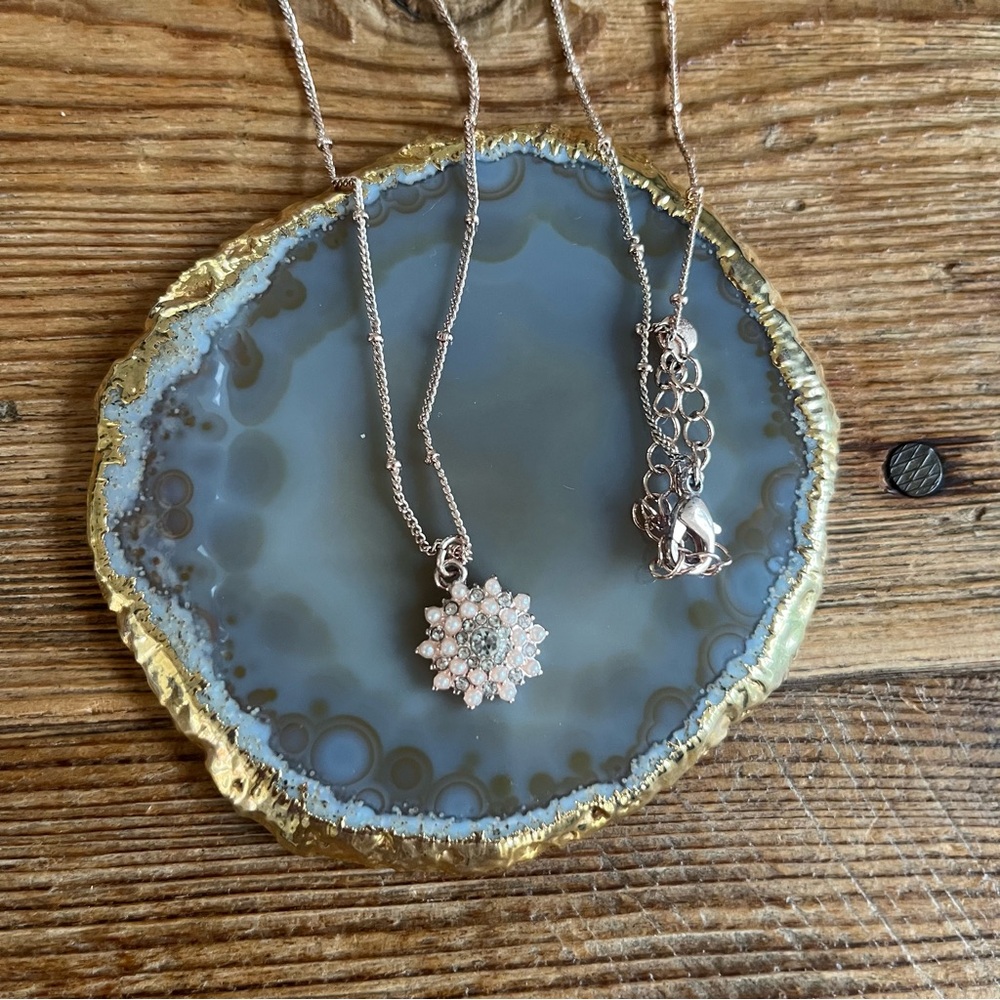 LC Lauren Conrad Rose Gold Floral Cluster Necklace